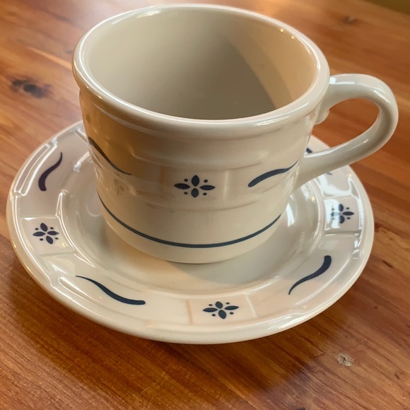 Longaberger pottery cup & saucer set - Picture 1 of 6